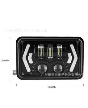 Cross border exclusive 5.75-inch Wrangler headlights 4 * 6 Harley off-road headlights with dual lens and turn signal
