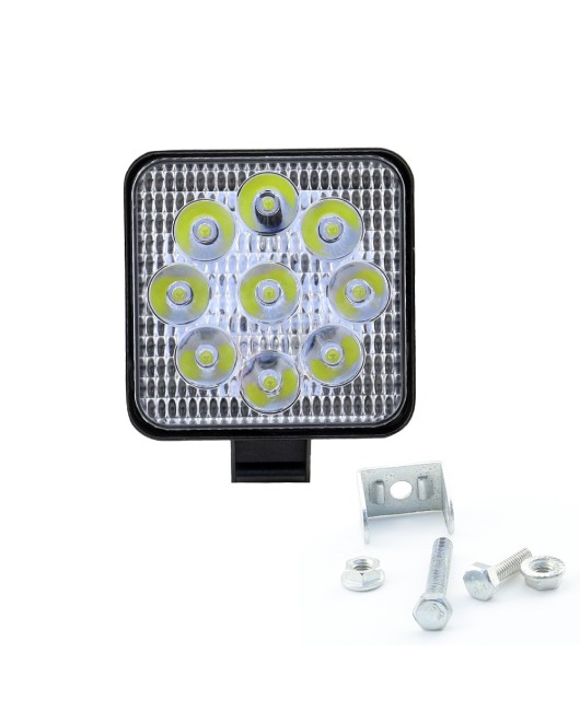 DXZ car LED work light mini square 9-light 27W auxiliary light off-road modification headlight spotlight headlight