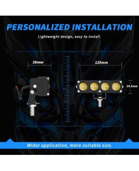 DXZ 4-eye motorcycle spotlight LED headlight white yellow high and low beam external electric motorcycle headlight spotlight headlight